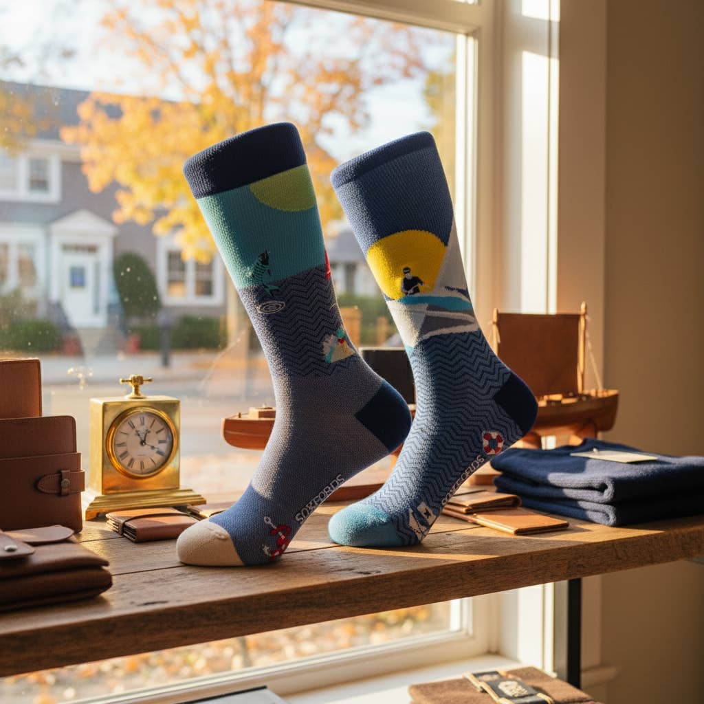 Soxfords - Wholesale Socks - Men's - "Cast King" - Fishing Themed Fine Men's Socks2