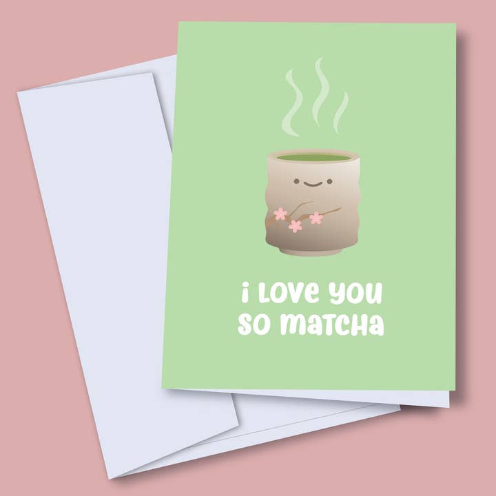 Matcha Greeting Card for wholesale by Meloncholy Co.