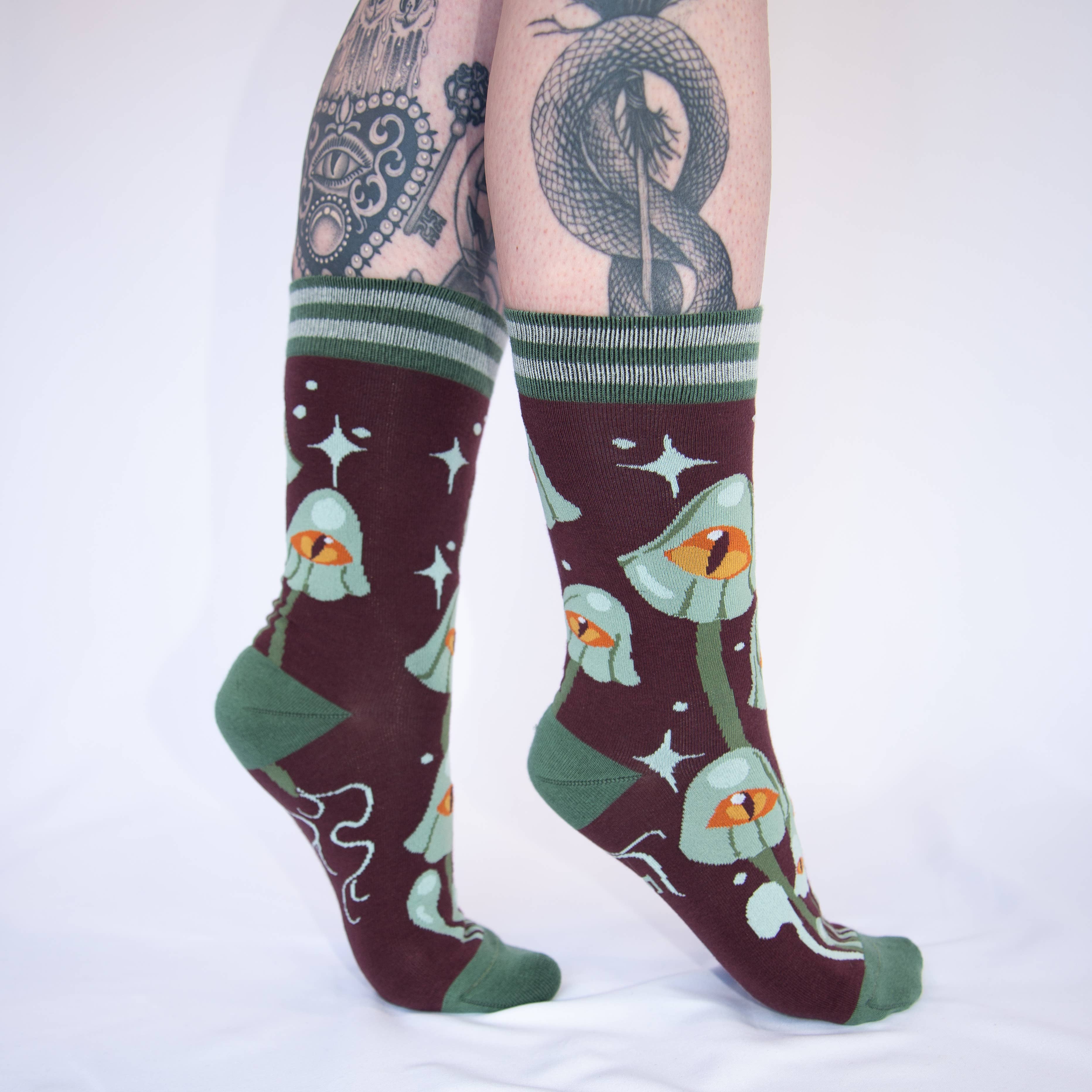 FootClothes LLC - Wholesale Socks - Unisex - Mystic Mushrooms Crew Socks7