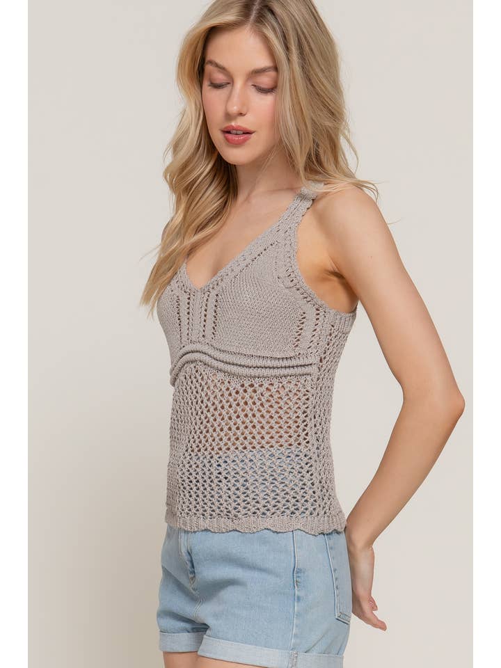 Active Basic | Active USA – Engroshandel Tanktop – Kvinder – Ærmeløs V-hals Hæklet Forårssweater15