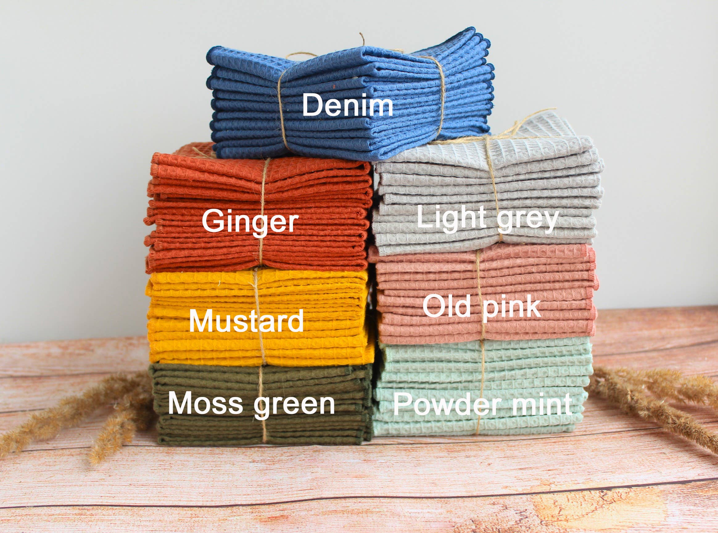 Bloom Pads - Wholesale Dishcloth - Small waffle Towels 5 PACK, Kitchen Dish clothes/Old pink6