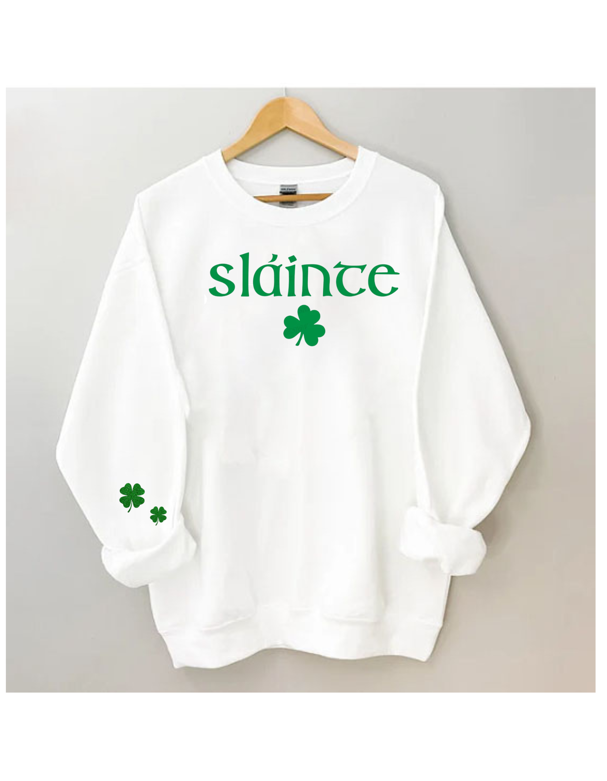 One Nine - Vendita all'ingrosso Felpa stampata - Donna - Felpa Slainte, maglione per il giorno di San Patrizio, camicia Shamrock0