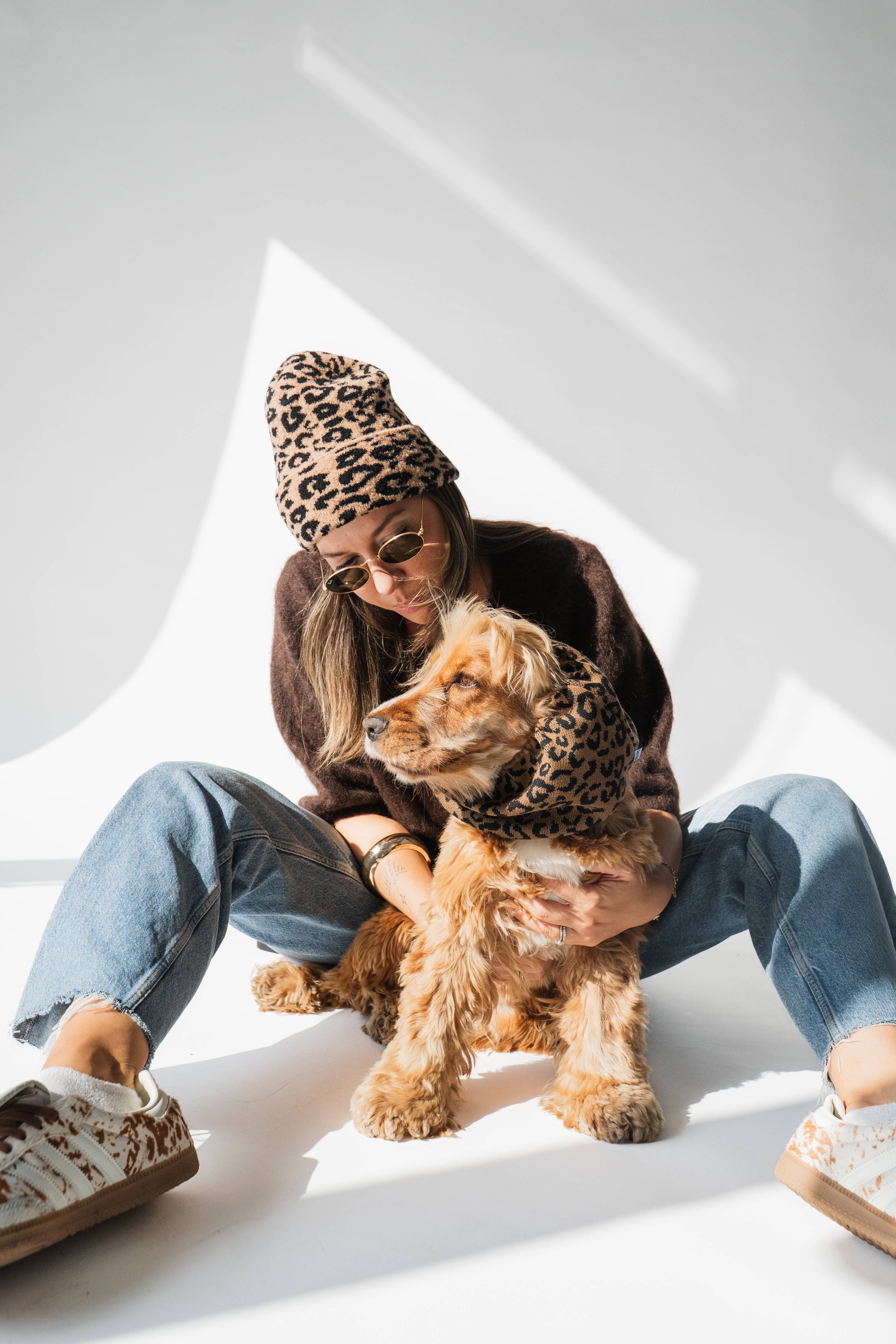 Lou and co. - Wholesale Pet Snood - Dog - Knitted Dog Snood Animal Print1