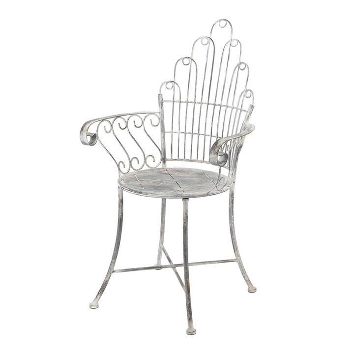 23x22x38" Trädgårdspatio Järnarmstol - Blå/Rostig för wholesale av A&B Home Group Inc.