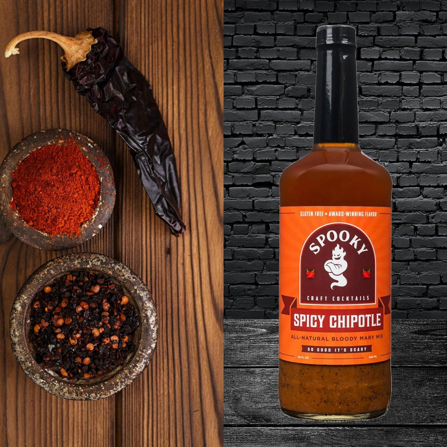 SPOOKY Craft Cocktail Mixes - Wholesale Cocktail Mix/Syrup - SPOOKY Spicy Chipotle Bloody Mary (32oz 6-pack)1