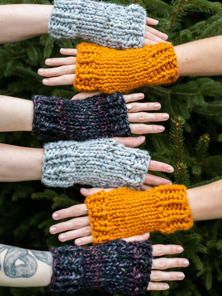 Knit Fingerless Gloves for wholesale by Knits and Pups
