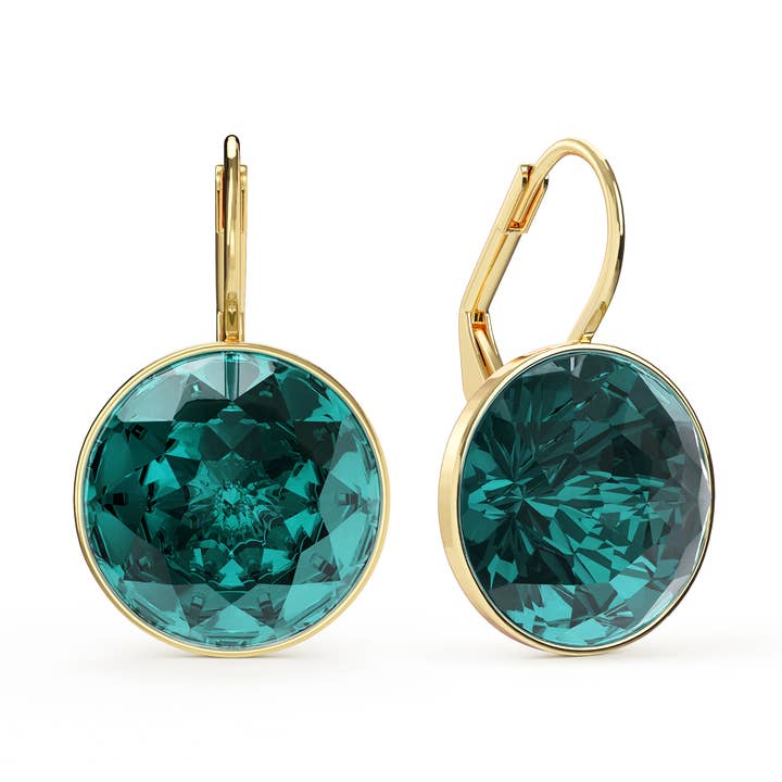 Bella Earrings with 10 Carat Blue Zircon Gold Plated for wholesale by My Jewellery Story