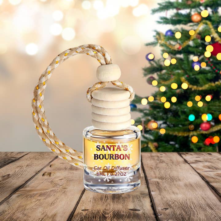 Honey Jar Creations - Wholesale Car Freshener - Unisex - Santa's Bourbon Hanging Car Diffuser – Christmas Edition