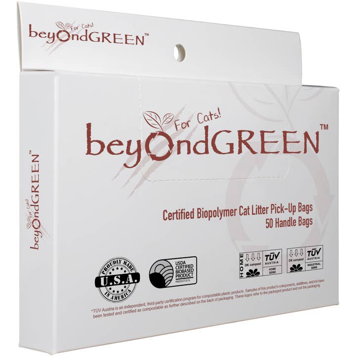 beyondGREEN biotech, Inc. - Venta al por mayor Bolsitas para excrementos - Bolsas de Arena para Gatos a Base de Plantas con Asas – 50 Unidades2