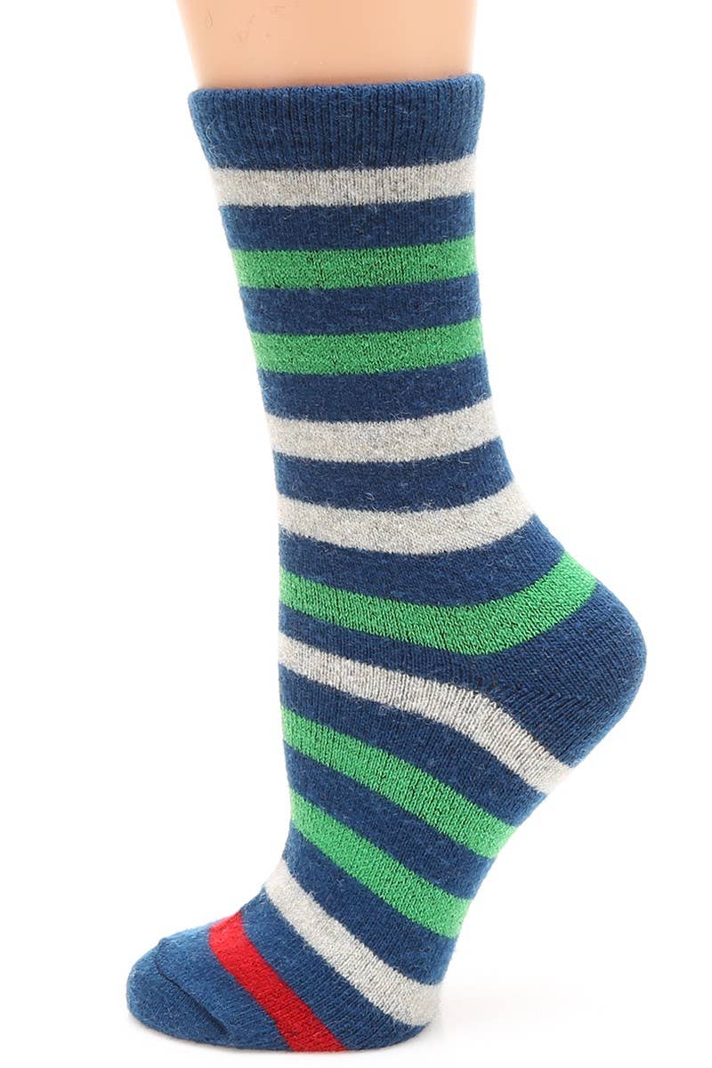 009-RAYAS Calcetines de mujer en mezcla de lana a rayas de venta al por mayor en Faire9