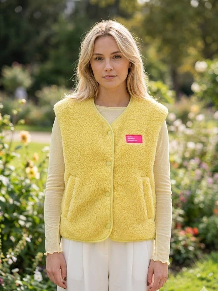 Plush buttoned vest for wholesale by VICTORIA&ISAAC