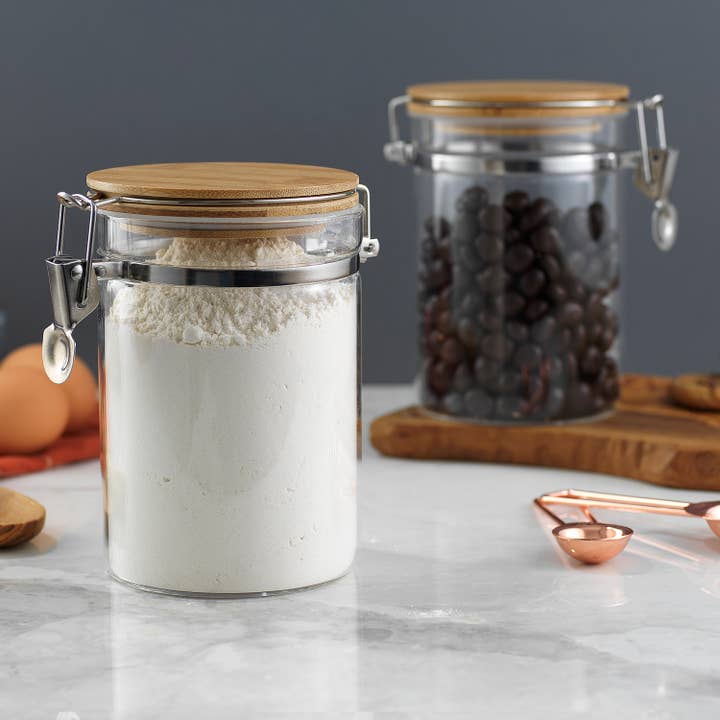 JoyJolt - Wholesale Jar - Borosilicate Glass Jars With Bamboo Lids (27 fl oz)