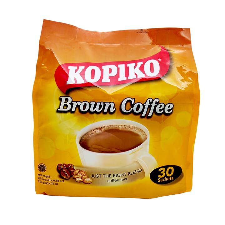 Kopiko Brown Coffee Mix- 12 Bags/Case, 30 Sachets/Bag 8.8oz (750g) for wholesale by Takari International, Inc.