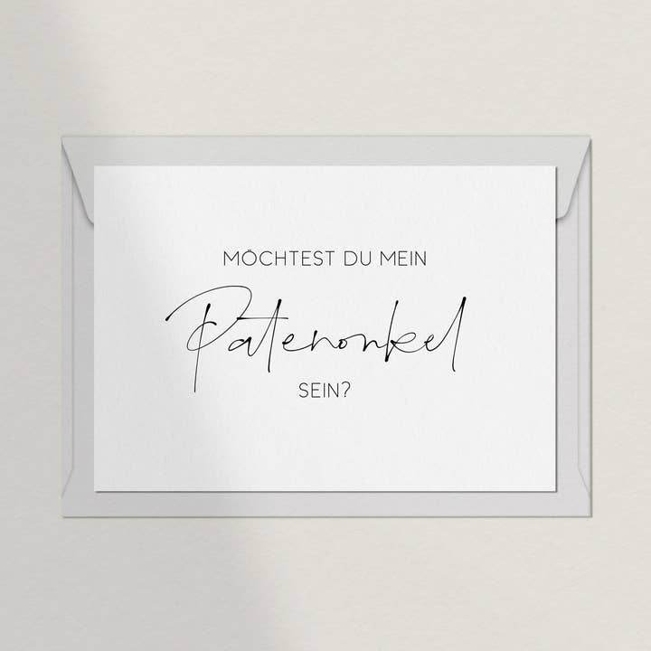 Cartolina Vuoi essere il mio padrino? per la vendita all'ingrosso da parte di Debblschebbl Design Studio