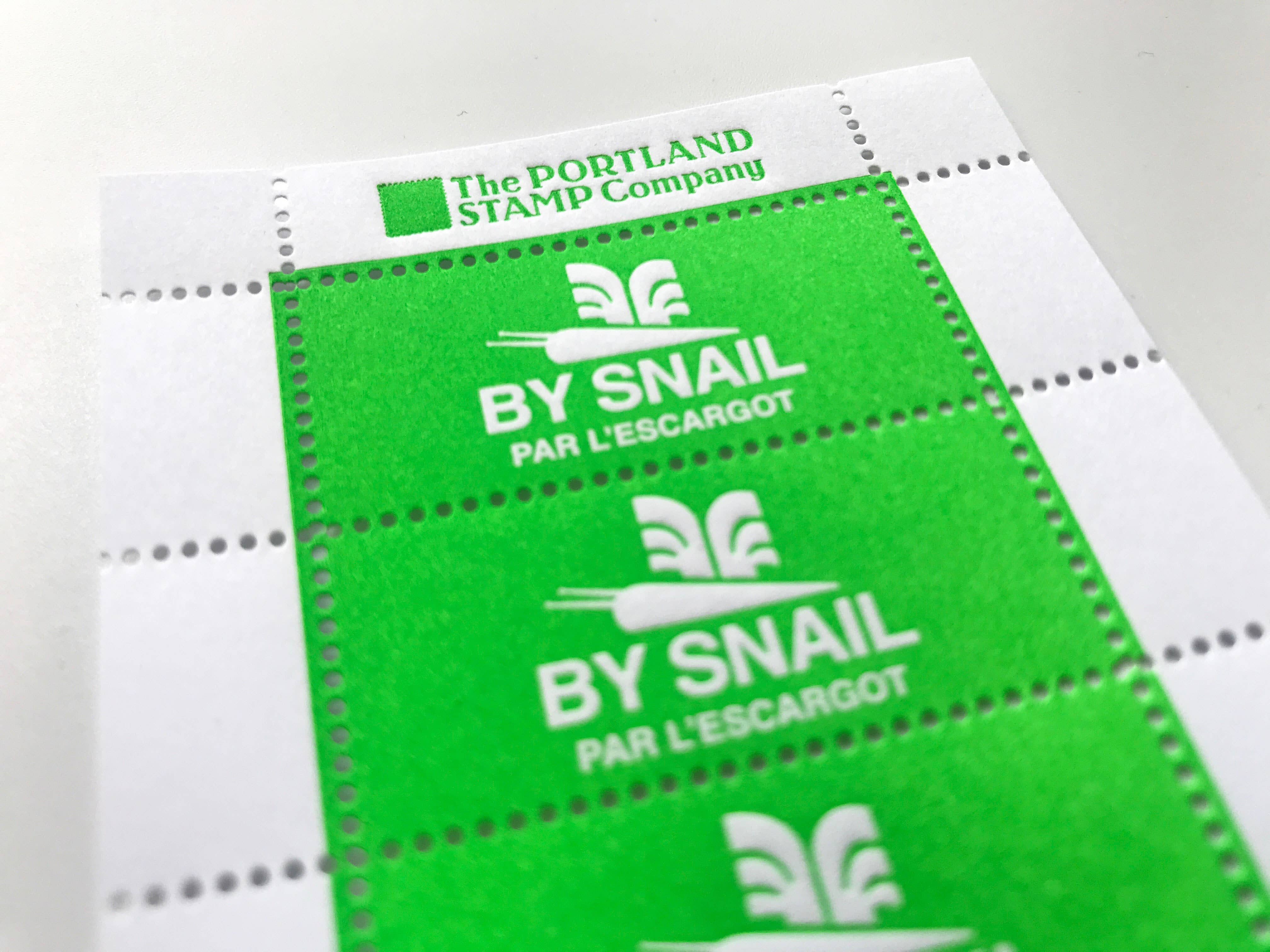 The Portland Stamp Company – Engroshandel Gummistempel/pyntestempel – By Snail - Escarglo - Letterpress Lick & Stick Frimærker9