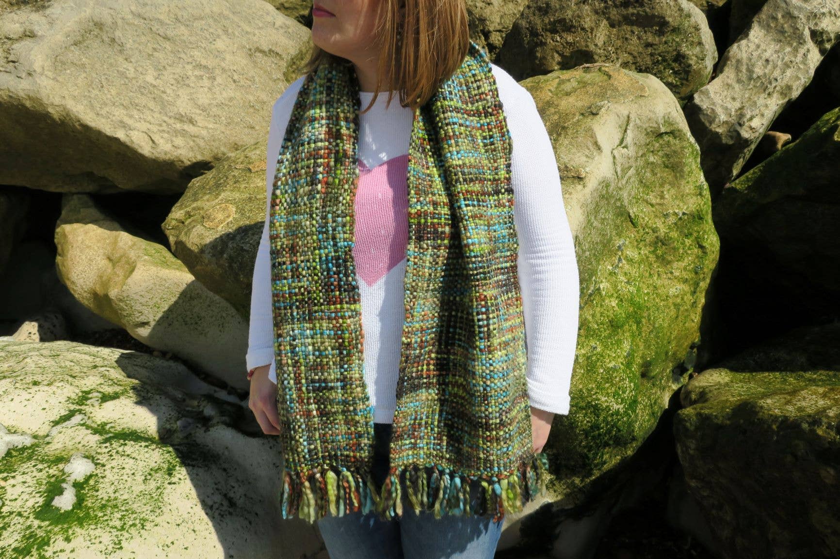 Cool Trade Winds - Wholesale Scarf - Women's - Ladies Chunky Tweed Scarf - Winter Lime - Soft Feel