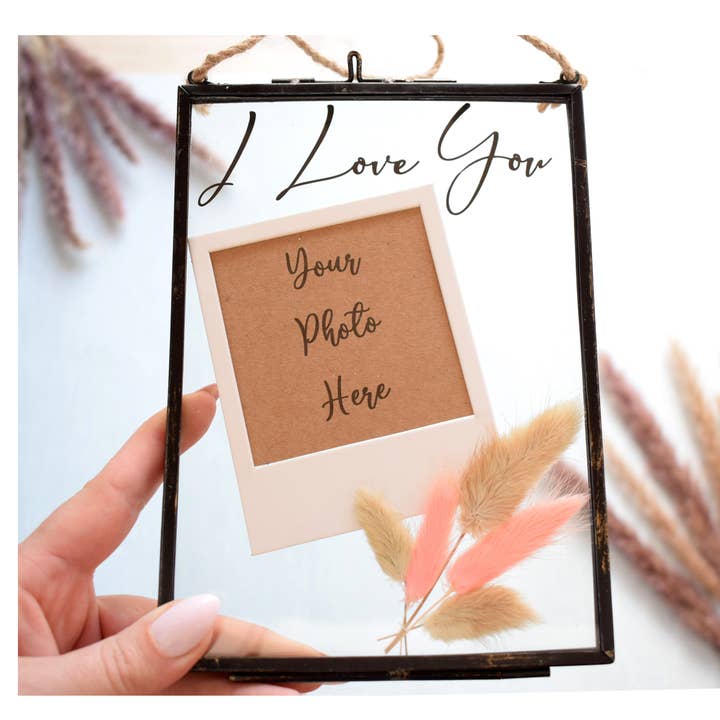 I Love You Pink Bunny Tail Floating Frame. Mum Wife Nan Gift for wholesale by Amaya Rose Ltd.