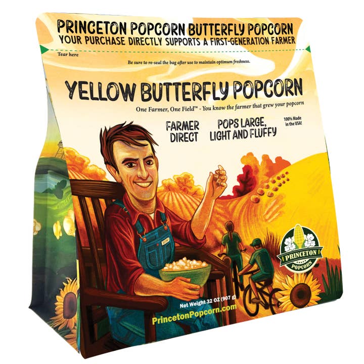 Princeton Popcorn Company, LLC – Engroshandel Popcornkerner – 2lb pose Princeton Popcorn store gule popcornkerner, luftige og store, ikke-GMO, skrogfri, direkte fra landmanden, glutenfri til popning, ideel til oliepopcornmaskine, mikrobølgepopcorn eller luftpopper.6