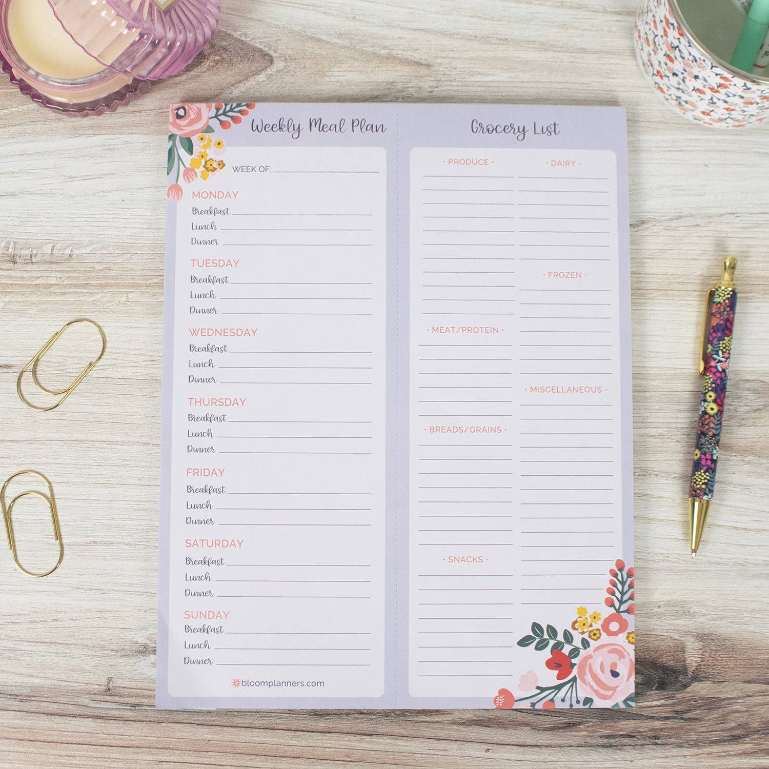 bloom daily planners - Wholesale Notepad - 8.5x11 Meal Planning & Grocery Pad5