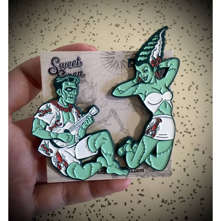 Sweet Siren Designs - Wholesale Lapel Pin/Button - We're Alive! Horror Monsters Enamel Pin Set1