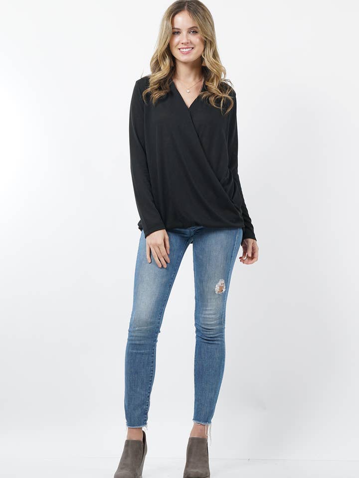 .SI-11582 Surplice hi-low hacci top for wholesale by 42POPS