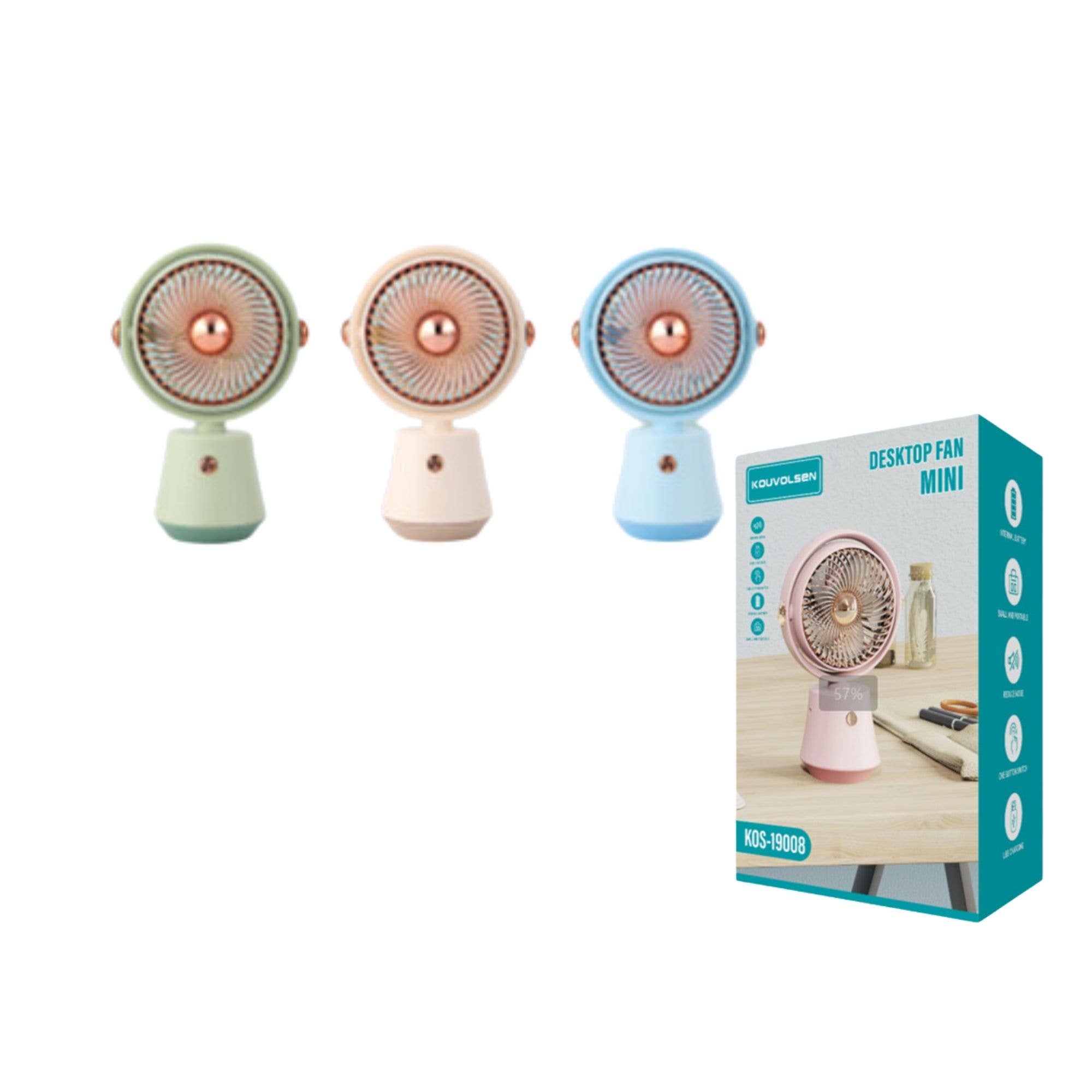 K & S WHOLESALE INC – wholesale Handheld electric fan – Mini Desktop Fan (KOS-19008) 72CT0