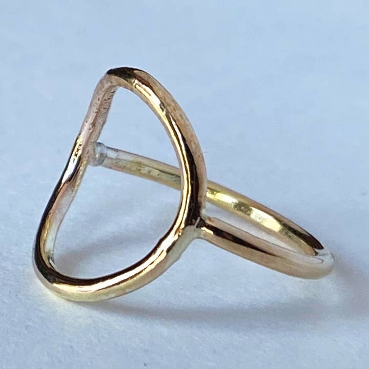 Circle geometric ring in gold for wholesale by Nevermore Fine Jewelry