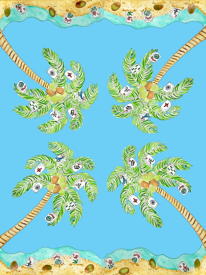 Tapete Tropical Mahjong por atacado de Joni McKown Art