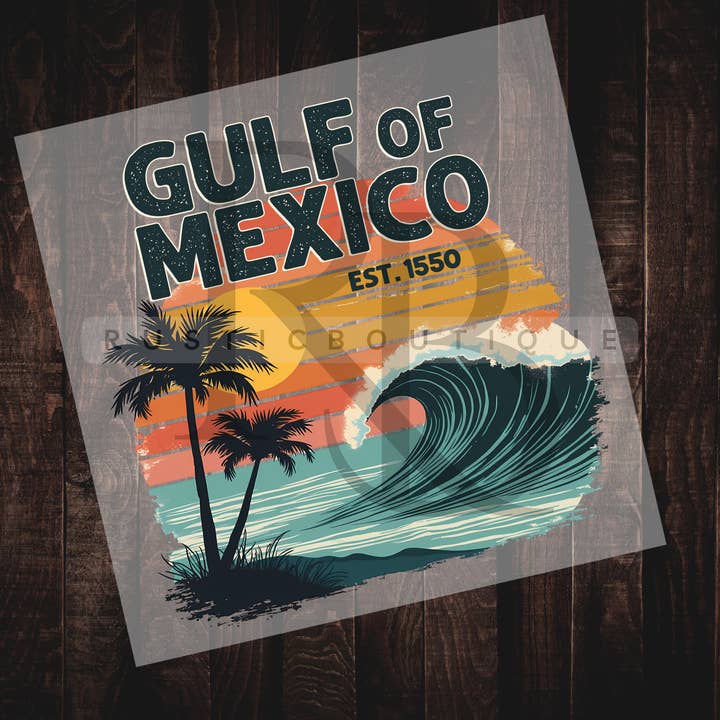 RusticPrintStudio - Wholesale Sublimation Transfer - Gulf Of Mexico DTF Heat Transfer Vintage Retro DTF