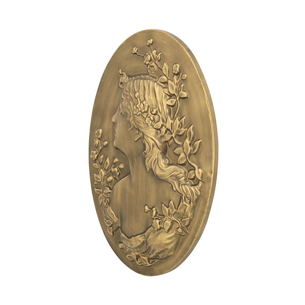 A&B Home Group Inc. - Venta al por mayor Papel pintado 3D - Placa de pared de 15,5x1,5x21,5" con diseño de dama regia en oro antiguo3