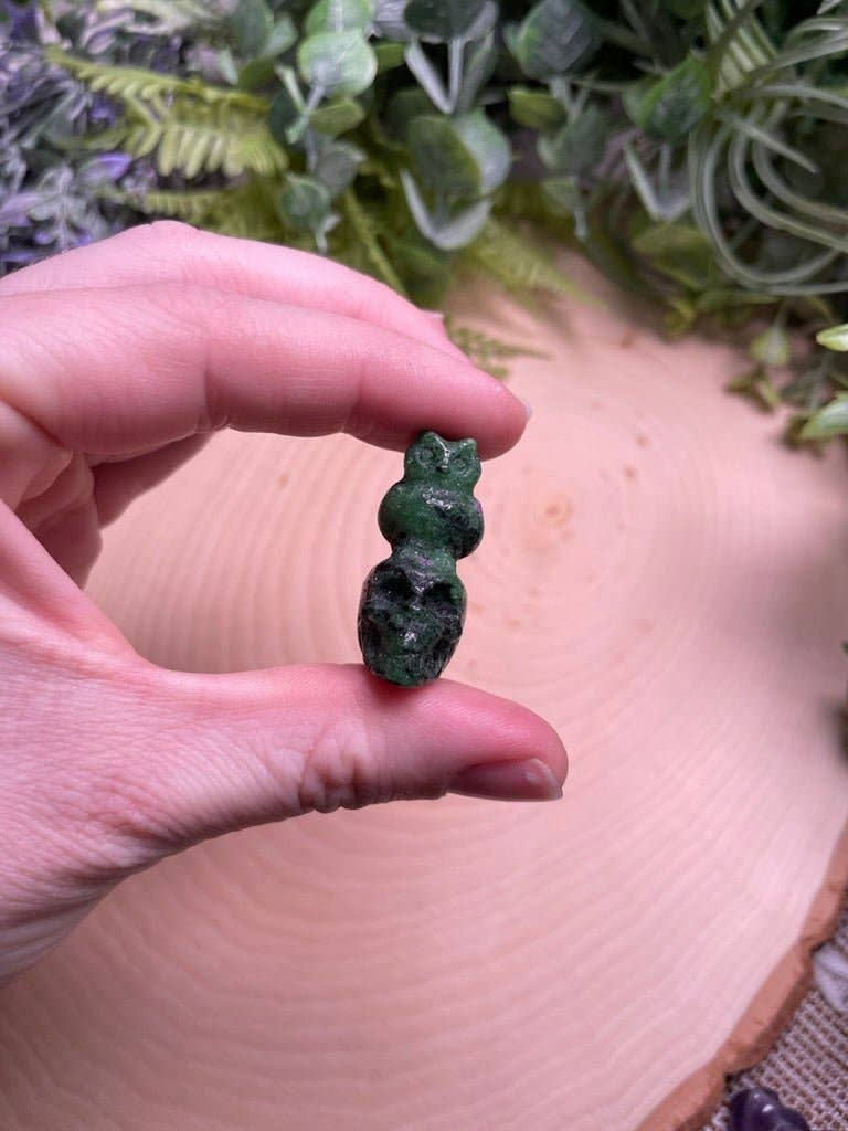 Copper Ashes - Wholesale Spiritual Stone/Crystal - Crystal Skull with Owl9