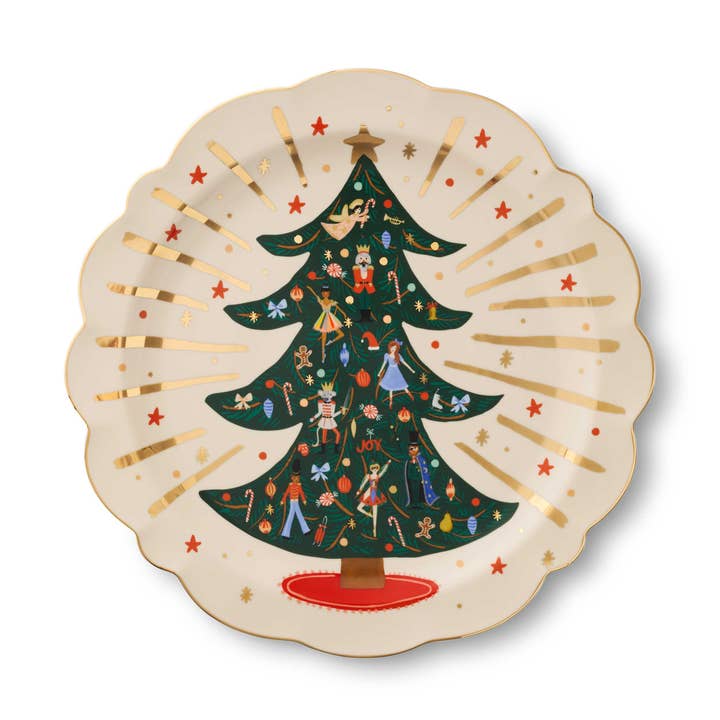 Nutcracker Round Porcelain Serving Platter for wholesale by Rifle Paper Co.