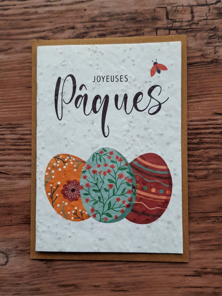 Card to plant - Happy Easter (eggs) for wholesale by Des Mots Qui Fleurissent