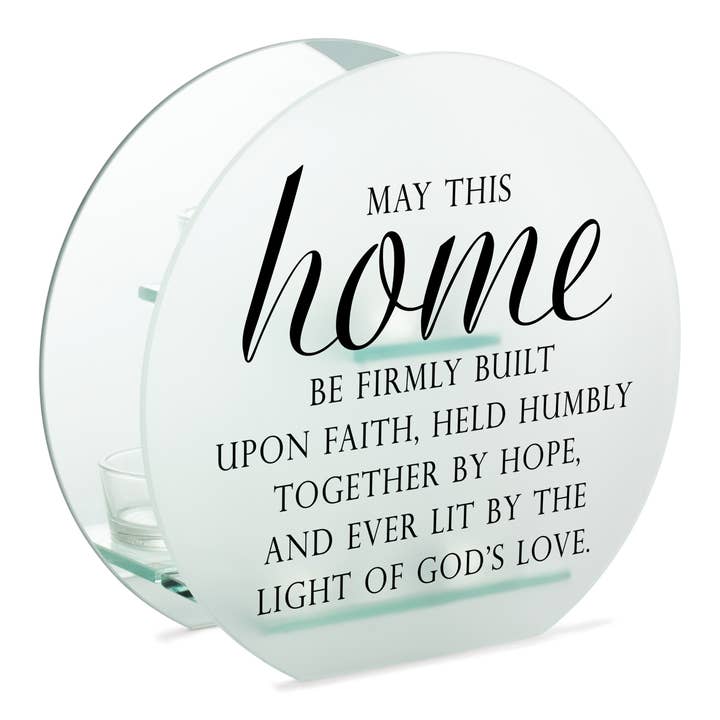 MAY THIS HOME BE FIRMLY BUILT TEA LIGHT HOLDER for wholesale by Magnolia