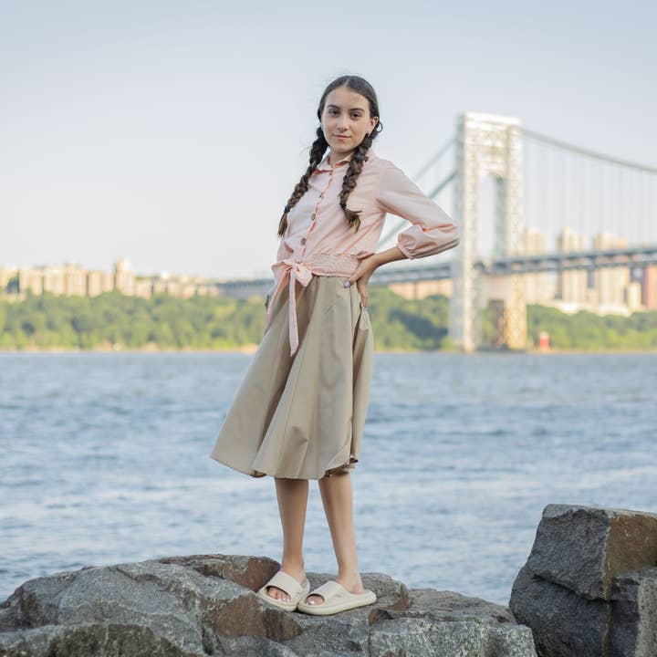 Camiseta con fruncido elástico en la cintura y lazo 135 para venta al por mayor de Frills and Freckles