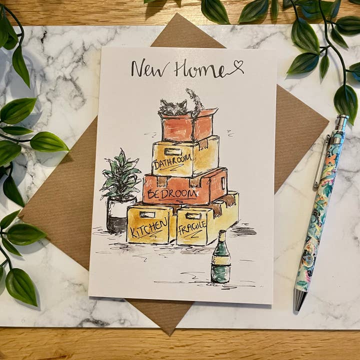 Flyttkartonger - Nytt Hem Kort för wholesale av Crafty Tinks