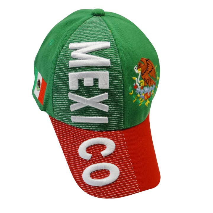 Gorra Snapback de béisbol bordada en 3D con bandera mexicana para hombre y mujer para venta al por mayor de Worldwide Souvenir Mart