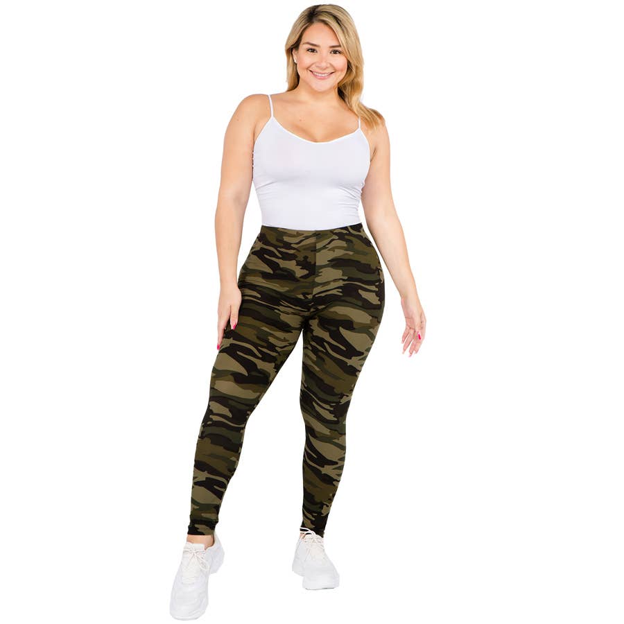 ITZON - Wholesale Athletic/Lounge Leggings - Women's - PL149PL Camo Legging - Plus7