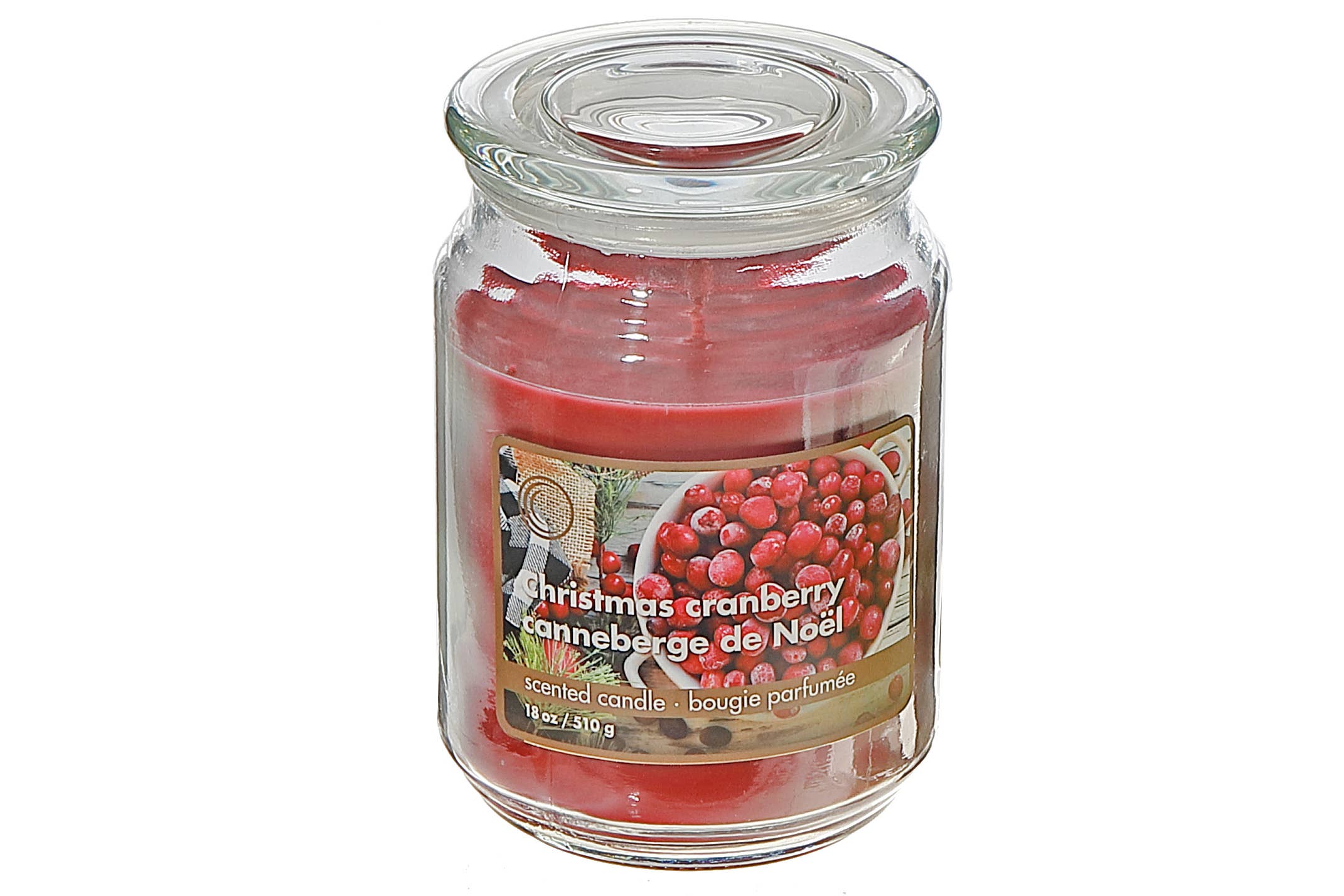 IH Casa Decor – Engroshandel Glaslys – 18 OZ DUFTLYS I GLAS (JULETRANEBÆR)0