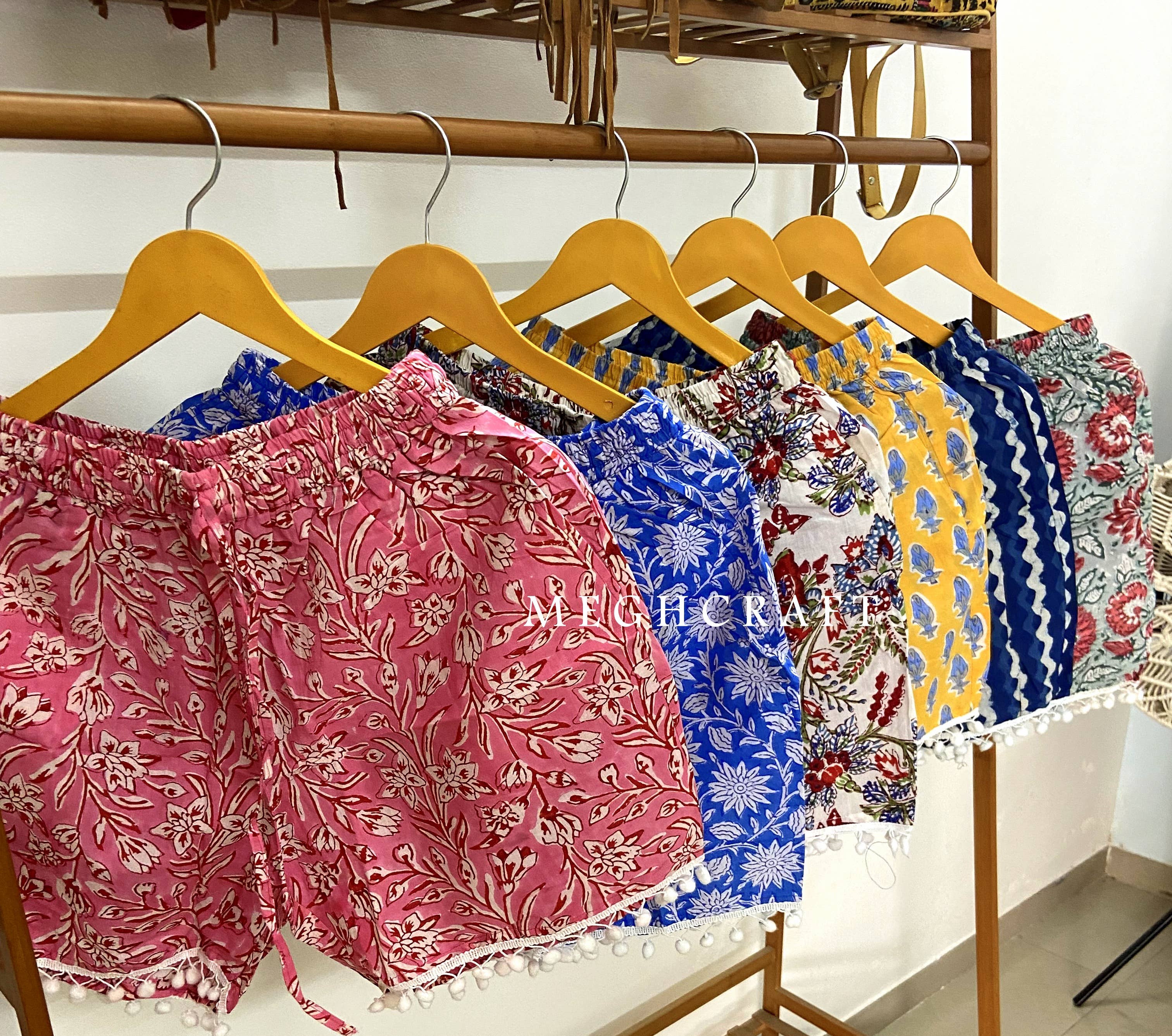 Meghcraft - Wholesale Shorts - Women's - Sustainable Cotton Block Printed Women's Shorts-Summer wear6