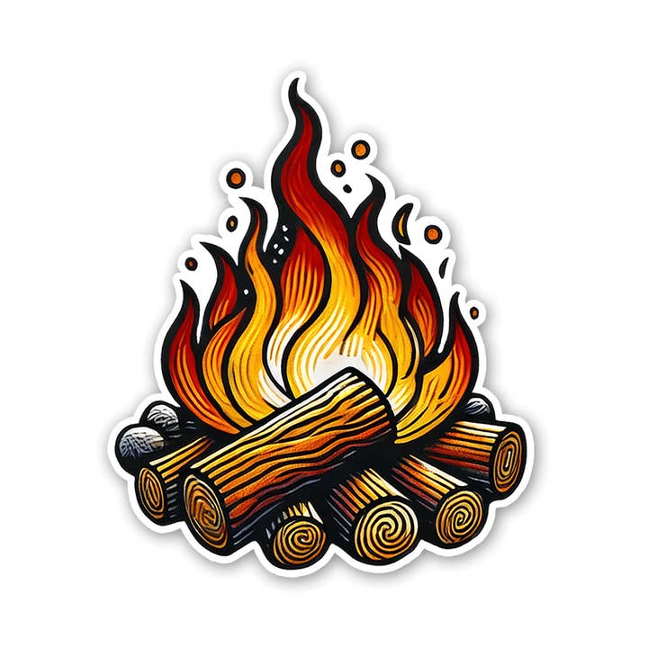 Campfire Sticker for wholesale by Sticker Atlas