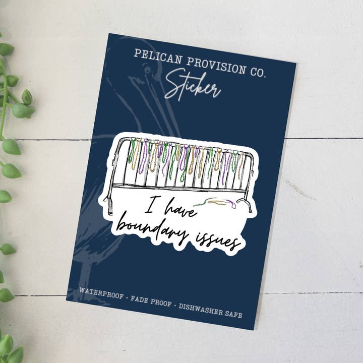 Boundary Issues Sticker for wholesale by Pelican Provision Co.