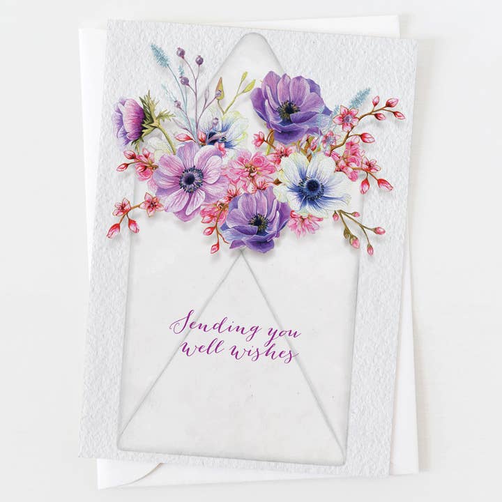 Sending Well Wishes Greeting Card C_1819 for wholesale by Ann Scott Design