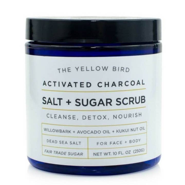 Activated Charcoal Salt & Sugar Scrub for wholesale by The Yellow Bird