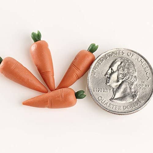 Factory Direct Craft – Engroshandel Bordpynt – 1" Miniature lerdej gulerødder (pakke med 4 gulerødder)4