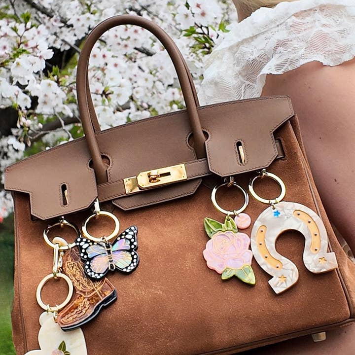 Solar Eclipse - Wholesale Keychain - Women's - Hand-painted Rose Bag Charm + Keychain | Eco-Friendly 11