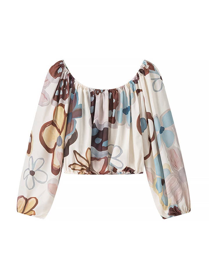 BLUE Floral Off-Shoulder Skirt Set for wholesale on Faire4