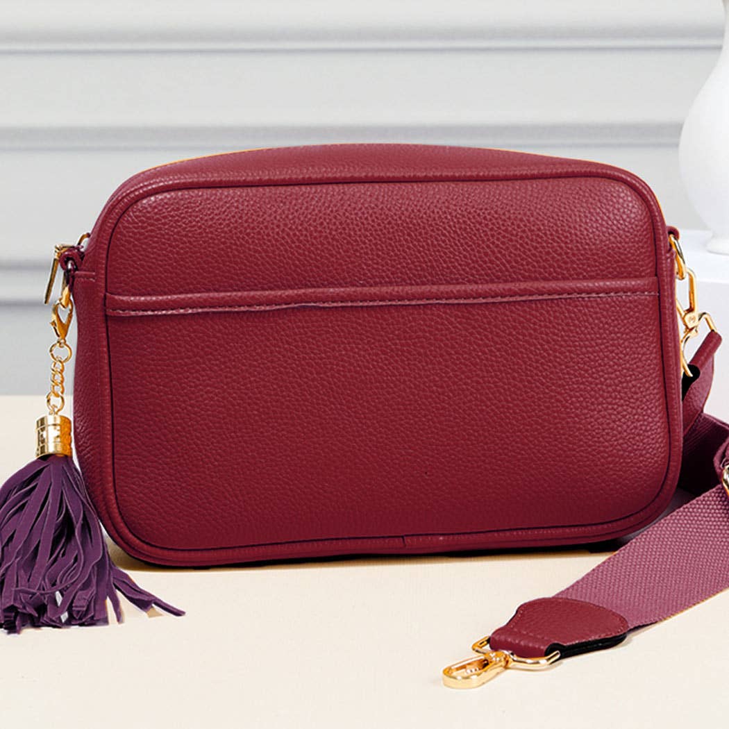 Fashion City - Wholesale Crossbody Bag - Women's - Dark PU Rectangular Crossbody with Tassel7