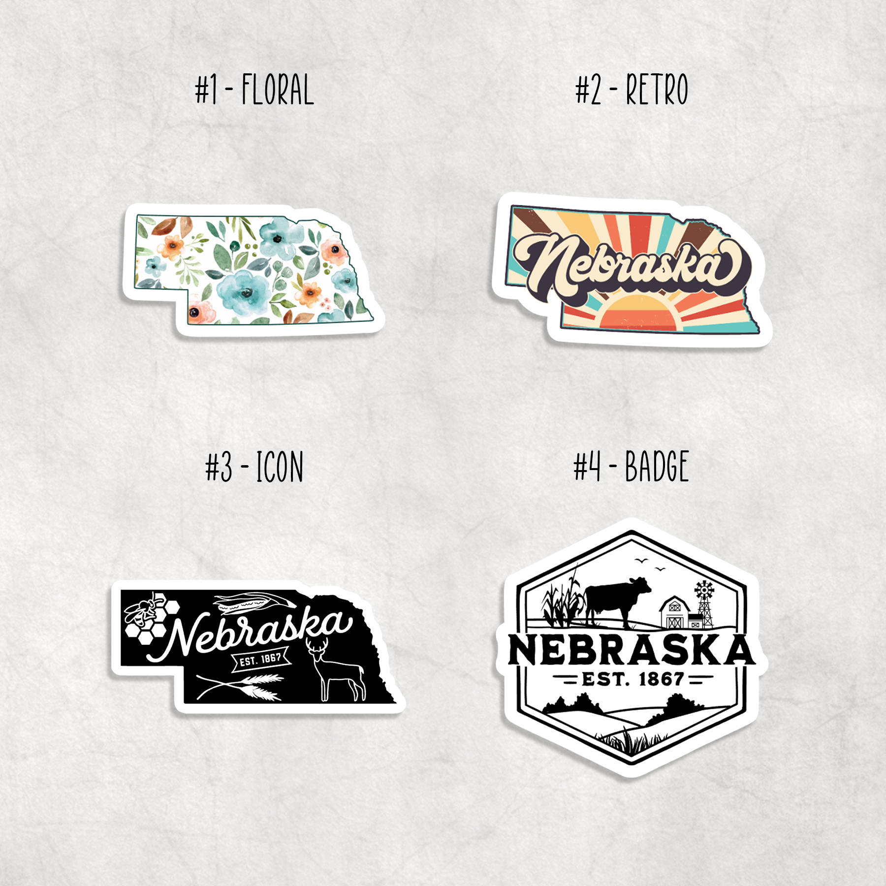 Expression Design Co - Vente Autocollant - Autocollants Nebraska1