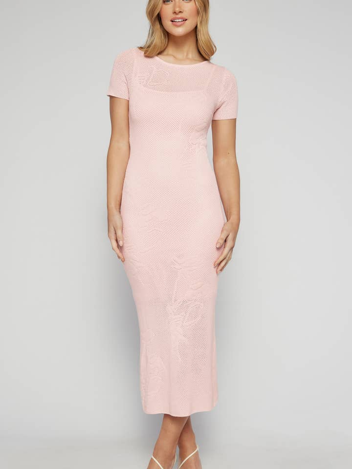 Vestido floral de malha texturizada com forro deslizante por atacado de Style State Wholesale